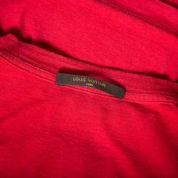 Louis Vuitton Red Graphic Print Cotton Knit Crewneck T-Shirt S