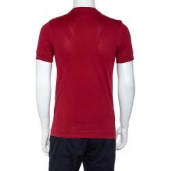 Louis Vuitton Red Graphic Print Cotton Knit Crewneck T-Shirt S