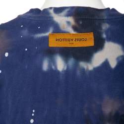 Pre Owned Louis Vuitton Blue Tie Dye Cotton Abloh Camouflage T-Shirt XXL