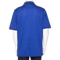 مملوكة مسبقًا تي شيرت لوي فيتون بيكيه قطن أزرق كبير جدًا جدًا جدًا جدًا - إكس إكس إكس إكس لارج