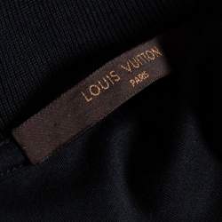 Pre Owned تي شيرت لوي فيتون بولو قطن أسود مطبوع جيب دامييه مقاس كبير جدًا جدًا - إكس إكس لارج 