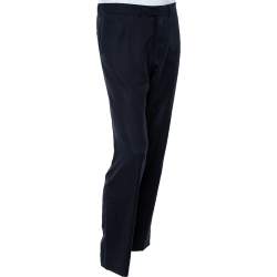 مملوكة مسبقًا Louis Vuitton Navy Blue Cashmere & Silk Trousers L