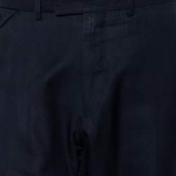 مملوكة مسبقًا Louis Vuitton Navy Blue Cashmere & Silk Trousers L
