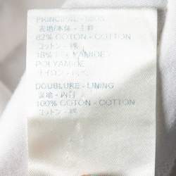 Pre Owned Louis Vuitton White Cotton Knit Zip up Hood Jacket XS