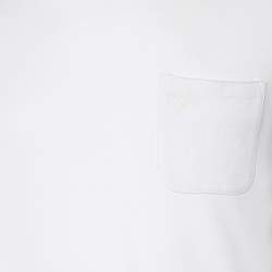 مملوكة مسبقًا Louis Vuitton White Cotton Damier Pocket Detail Crewneck T-Shirt XS