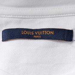 مملوكة مسبقًا Louis Vuitton White Cotton Damier Pocket Detail Crewneck T-Shirt XS