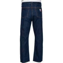 Louis Vuitton Indigo Denim Leather Tab Detail Regular Jeans XXL