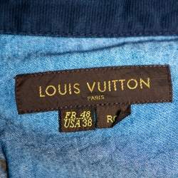 Louis Vuitton Indigo Denim Leather Tab Detail Regular Jeans XXL