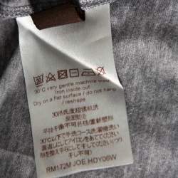 مملوكة مسبقًا تي شيرت لوي فيتون رقبة مستديرة تفاصيل تضليع مغاير قطن رمادي مقاس كبير جدا جدا