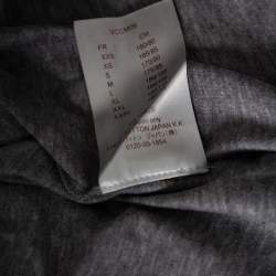 مملوكة مسبقًا تي شيرت لوي فيتون رقبة مستديرة تفاصيل تضليع مغاير قطن رمادي مقاس كبير جدا جدا