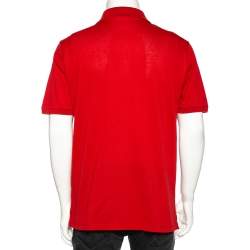 Pre Owned Louis Vuitton Red Cotton Pique Polo T-Shirt XL