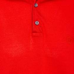 Pre Owned Louis Vuitton Red Cotton Pique Polo T-Shirt XL