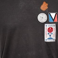 Louis Vuitton Dark Green Cototn Champs Elysees Patch Detail Roundneck T-Shirt M