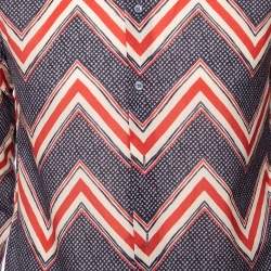مملوكة مسبقًا Louis Vuitton Multicolor Zig Zag Printed Cotton Button Front Shirt M