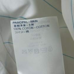 Pre Owned Louis Vuitton Off-White Striped Monogram Spray Print Detailed Regular Fit Shirt XXL 