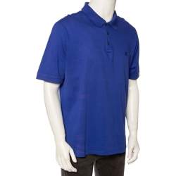 Louis Vuitton Blue Cotton Pique Polo T-Shirt 4XL