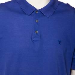 Louis Vuitton Blue Cotton Pique Polo T-Shirt 4XL