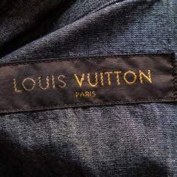 Pre Owned Louis Vuitton Charcoal Grey Lightweight Denim Button Front Shirt M