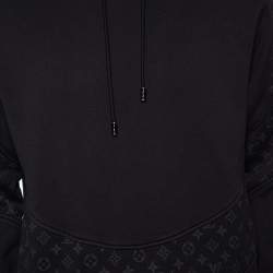 Louis Vuitton Black Cotton Circle Cut Pull-Over Hoodie L