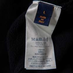 Louis Vuitton Black Cotton Circle Cut Pull-Over Hoodie L