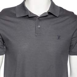 Pre Owned تي شيرت لوي فيتون بولو بيكيه قطن رصاصي مقاس صغير - سمول