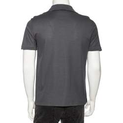 Pre Owned تي شيرت لوي فيتون بولو بيكيه قطن رصاصي مقاس صغير - سمول