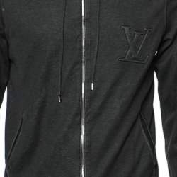 Louis Vuitton Dark Grey Cotton Zip Front Hooded Jacket S