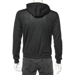 Louis Vuitton Dark Grey Cotton Zip Front Hooded Jacket S