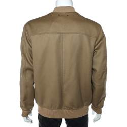 Pre Owned Louis Vuitton Khaki Brown Wool Button Front Jacket XXL 