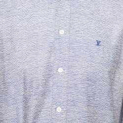مملوكة مسبقًا Louis Vuitton Blue Printed Cotton Button Front Shirt M