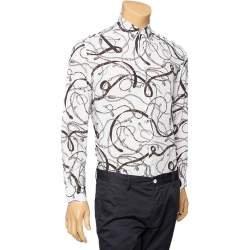 Louis Vuitton White Chain Printed Button Front Shirt XS 