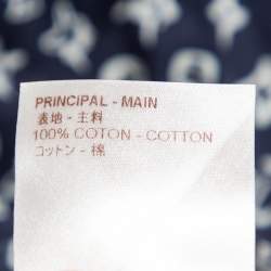 Pre Owned قميص لوي فيتون أزرار أمامية قطن طباعة شعار أزرق انديغو مقاس صغير