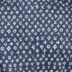 Pre Owned قميص لوي فيتون أزرار أمامية قطن طباعة شعار أزرق انديغو مقاس صغير