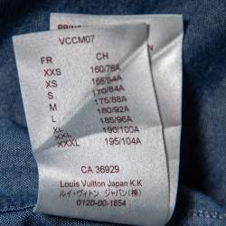 مملوكة مسبقًا Louis Vuitton Blue Chambray Logo Printed Button Front Shirt L