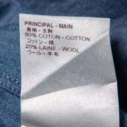 مملوكة مسبقًا Louis Vuitton Blue Chambray Logo Printed Button Front Shirt L