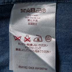 مملوكة مسبقًا Louis Vuitton Blue Chambray Logo Printed Button Front Shirt L