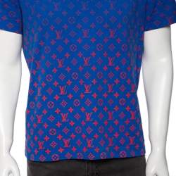 مملوكة مسبقًا Louis Vuitton Blue Gradient Monogram Print Cotton Short Sleeve T-Shirt M