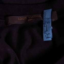 Pre Owned Louis Vuitton Black Cotton Logo Patch Appliqued Short Sleeve T-Shirt L