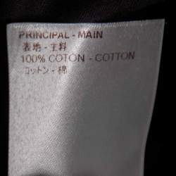 Pre Owned Louis Vuitton Black Cotton Logo Patch Appliqued Short Sleeve T-Shirt L