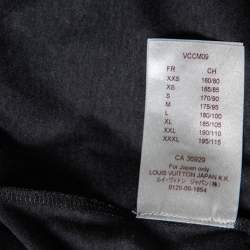 Pre Owned تي شيرت لوي فيتون رقبة مستديرة تفاصيل تضليع مغاير قطن رمادي مقاس كبير جدا جدا