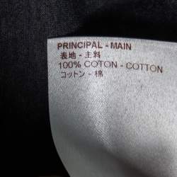 Pre Owned تي شيرت لوي فيتون رقبة مستديرة تفاصيل تضليع مغاير قطن رمادي مقاس كبير جدا جدا