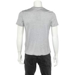 Louis Vuitton Light Grey Cotton Logo Embroidered Crewneck T-Shirt S