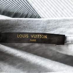 Louis Vuitton Light Grey Cotton Logo Embroidered Crewneck T-Shirt S