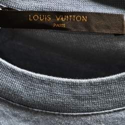 Pre Owned تي شيرت لوي فيتون قطن أزرق فاتح بالشعار المطرز رقبة مستديرة مقاس كبير جدًا - إكس لارج