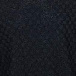 Louis Vuitton Navy Blue Damier Knit Crewneck Sweater M
