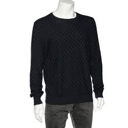 Louis Vuitton LV Damier Crewneck Long Sleeve Sweater For Grey 'Blue' -  1A46VV