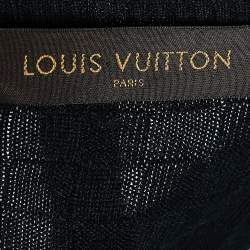 Louis Vuitton Navy Blue Damier Knit Crewneck Sweater M