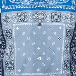 Pre Owned قميص لوي فيتون بايسبول قطن أزرق طباعة بايزلي بشعارال ماركة مقاس صغير جداً ( إكس سمول )