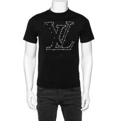 Louis Vuitton Black & White Striped Silk Knit T-Shirt Xs