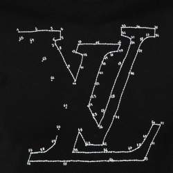 Louis Vuitton Black LV Stitch Cotton Short Sleeve T-Shirt XS